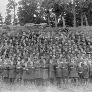 Groupe d&rsquo;&eacute;l&egrave;ves du cours commercial au Coll&egrave;ge de Sainte-Anne-de-la-Pocati&egrave;re en 1891
