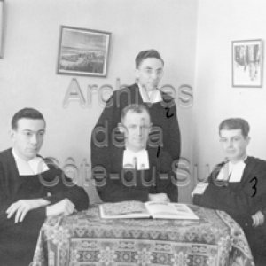 Les fr&egrave;res Maurice, Louis, L&eacute;o et B&eacute;nilde, professeurs au Coll&egrave;ge de Sainte-Anne &agrave; La Pocati&egrave;re