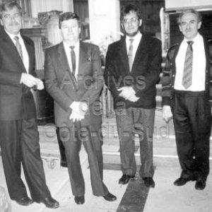 Les organistes Sylvain Doyon, Jacques Boucher, Pierre Bouchard et Yvon Larriv&eacute;e