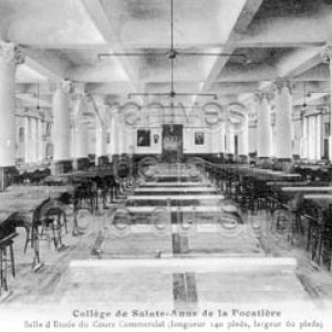 Coll&egrave;ge de Sainte-Anne de la Pocati&egrave;re Salle d&rsquo;&eacute;tude du Cours Commercial (longueur 140 pieds, largeur 60 pieds)
