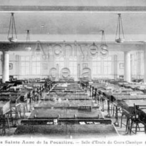 Coll&egrave;ge de Sainte-Anne de la Pocati&egrave;re. - Salle d&rsquo;&eacute;tude du Cours Classique (275 &eacute;l&egrave;ves)