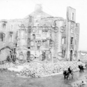 Ruines après l’incendie du Collège de Sainte-Anne à La Pocatière