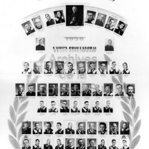 Ann&eacute;e centenaire. &Eacute;cole d&rsquo;agriculture Ste-Anne-de-la-Pocati&egrave;re. Direction Agriculture et P&ecirc;cheries. 1959. Corps professoral.