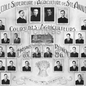 Mosaïque des finissants du cours des agriculteurs de l’École d’agriculture 1937-1943