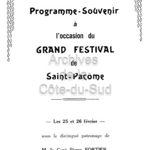Page couverture du programme du carnaval de 1951
